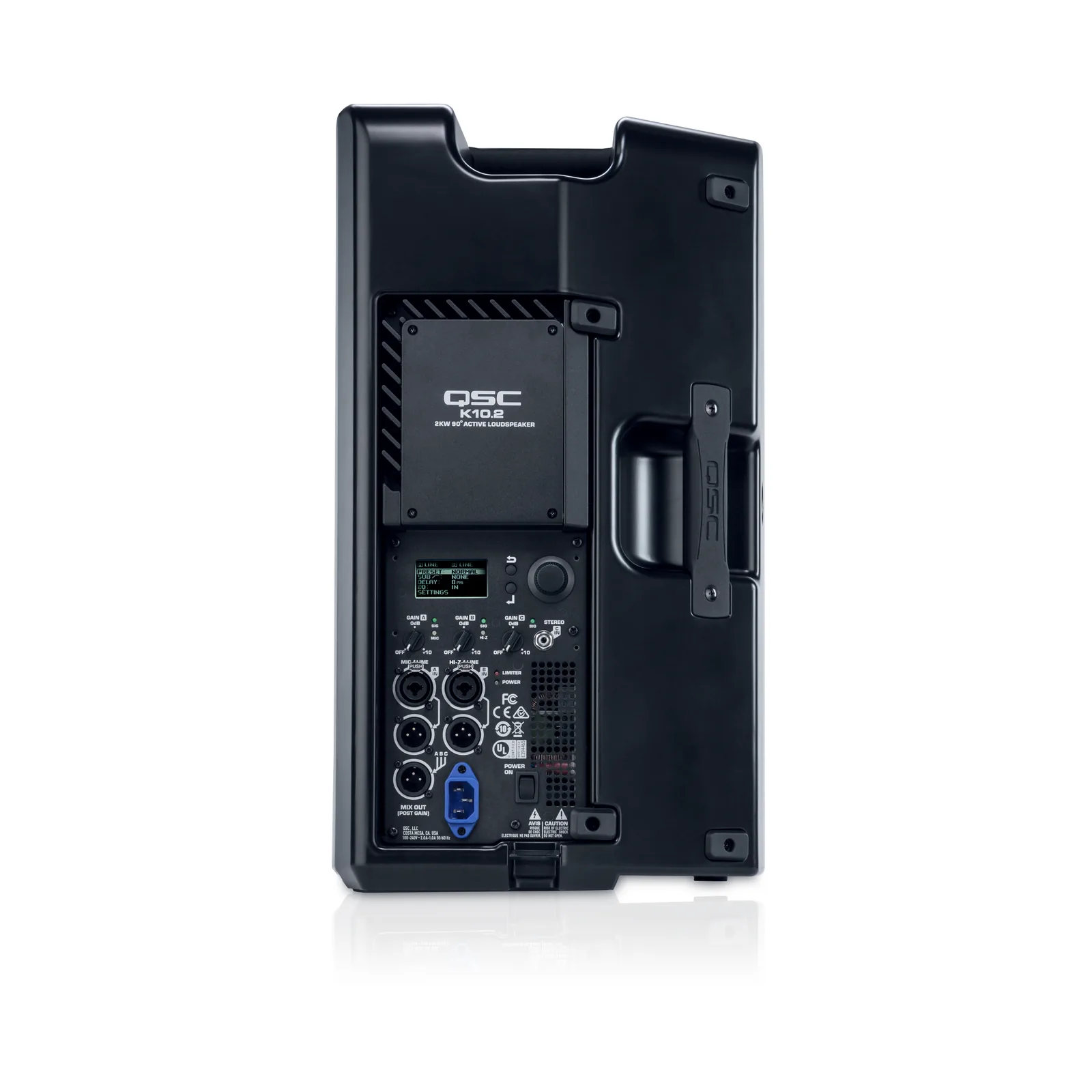 QSC K10.2 — rear panel