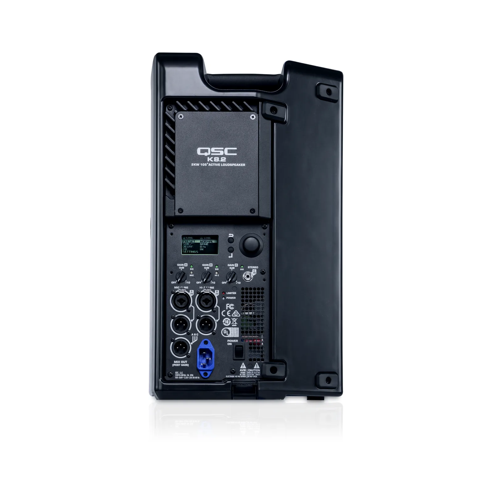 QSC K8.2 — rear panel