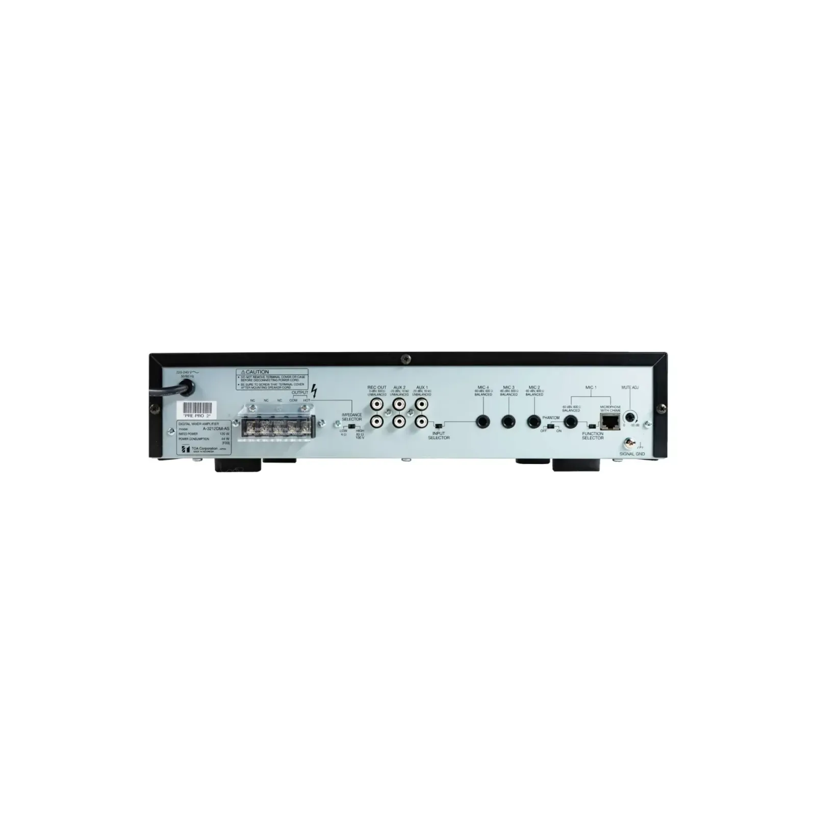TOA A-3212DM-AS 1 — rear panel