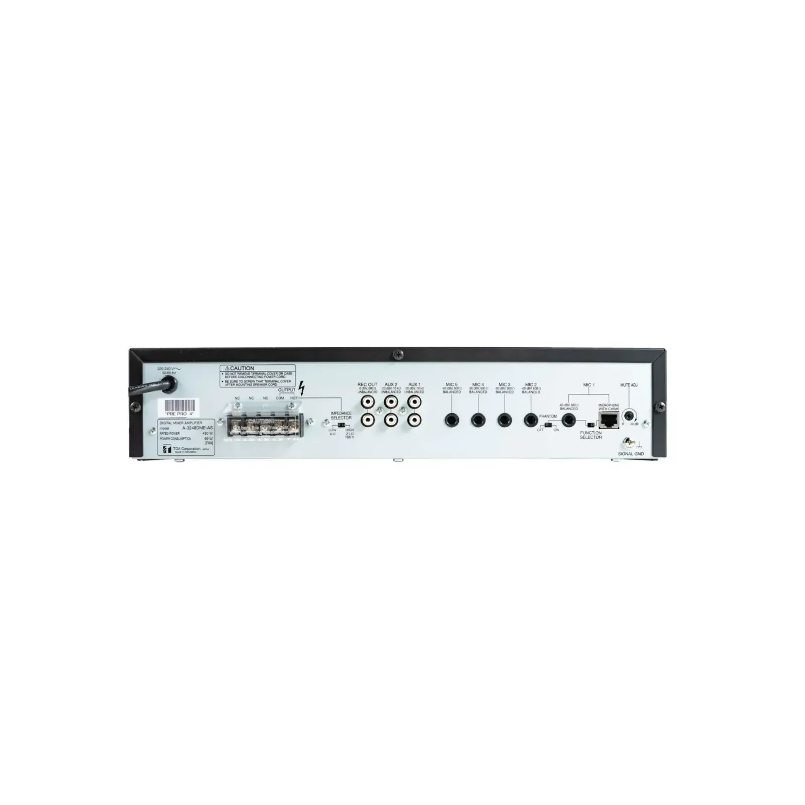 TOA A-3248DME-AS1 — rear panel